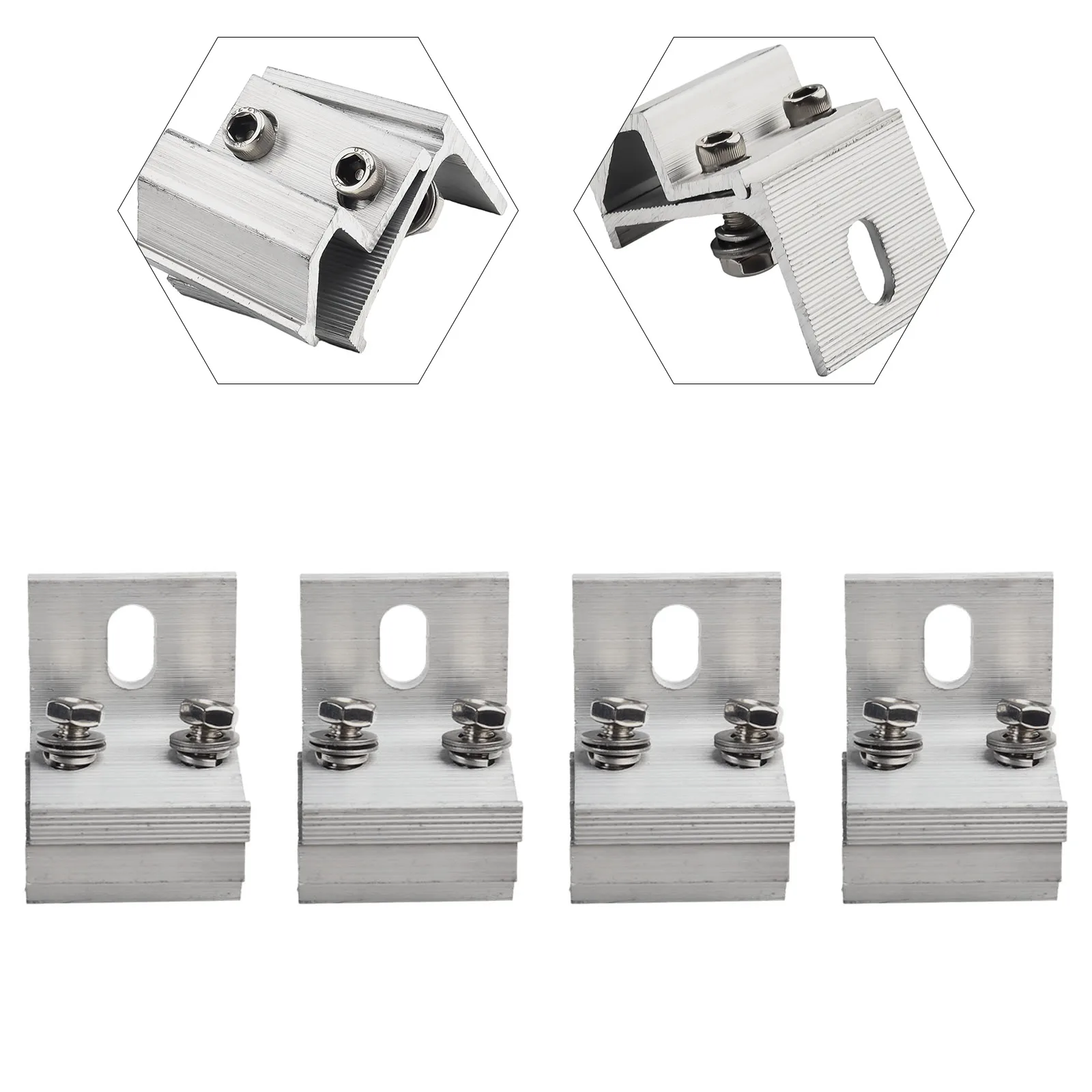 

Зажимы из алюминиевого сплава Монтажный кронштейн на крышу Прочность и надежность Гладкий и плоский внешний вид Монтаж на крышу