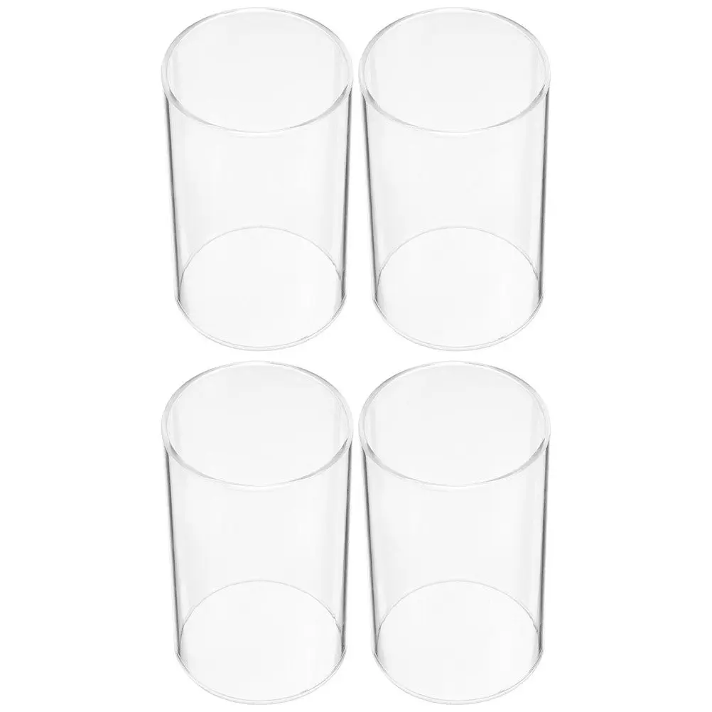 Picture 4: 4Pcs Glass Covers High Borosilicate Transparent Cylinder Candles Covers Windproof Dustproof Decorative Shades