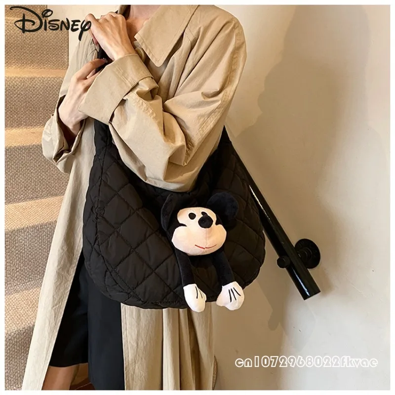 Disney Mickey 2024 New Women's Doll Bag Fashion High Quality Women's Shoulder Bag Cartoon Large Capacity Women's Commuter Bag