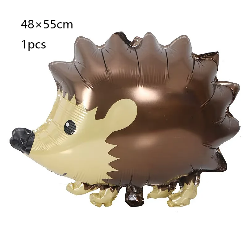 Fox Hedgehog Raccoon Deer Animal Foil Balloons Birthday Woodland Forest Theme Party Decor Retro Brown Latex Balloons Baby Shower