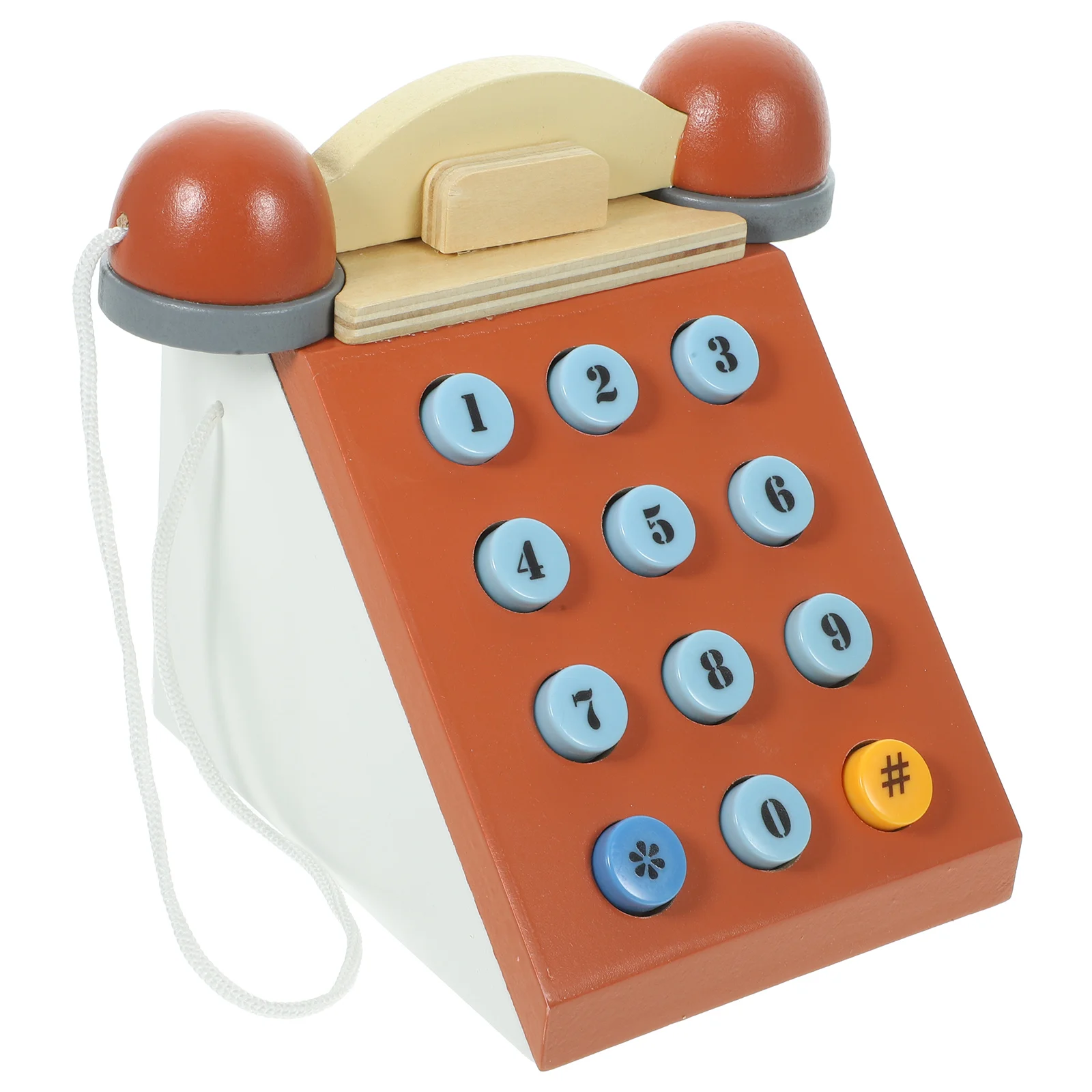 

Simulation Vintage Telephone Toy Toddlers Small Wood Telephone Early Educational Toy Telephone Plaything