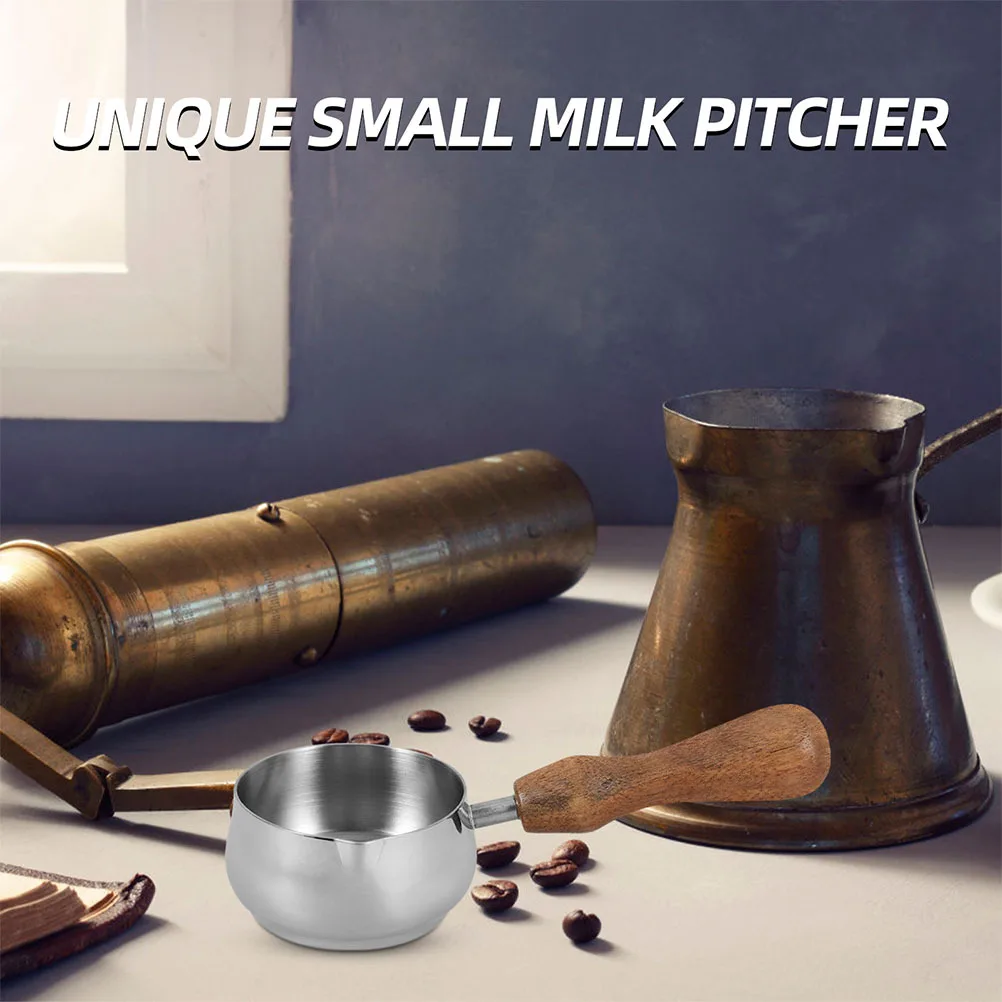 Jarra de leche de acero inoxidable, soporte para salsa de crema pequeña, jarra medidora de café, tazas de miel, tazas de Espresso para suministros de Bar de cocina