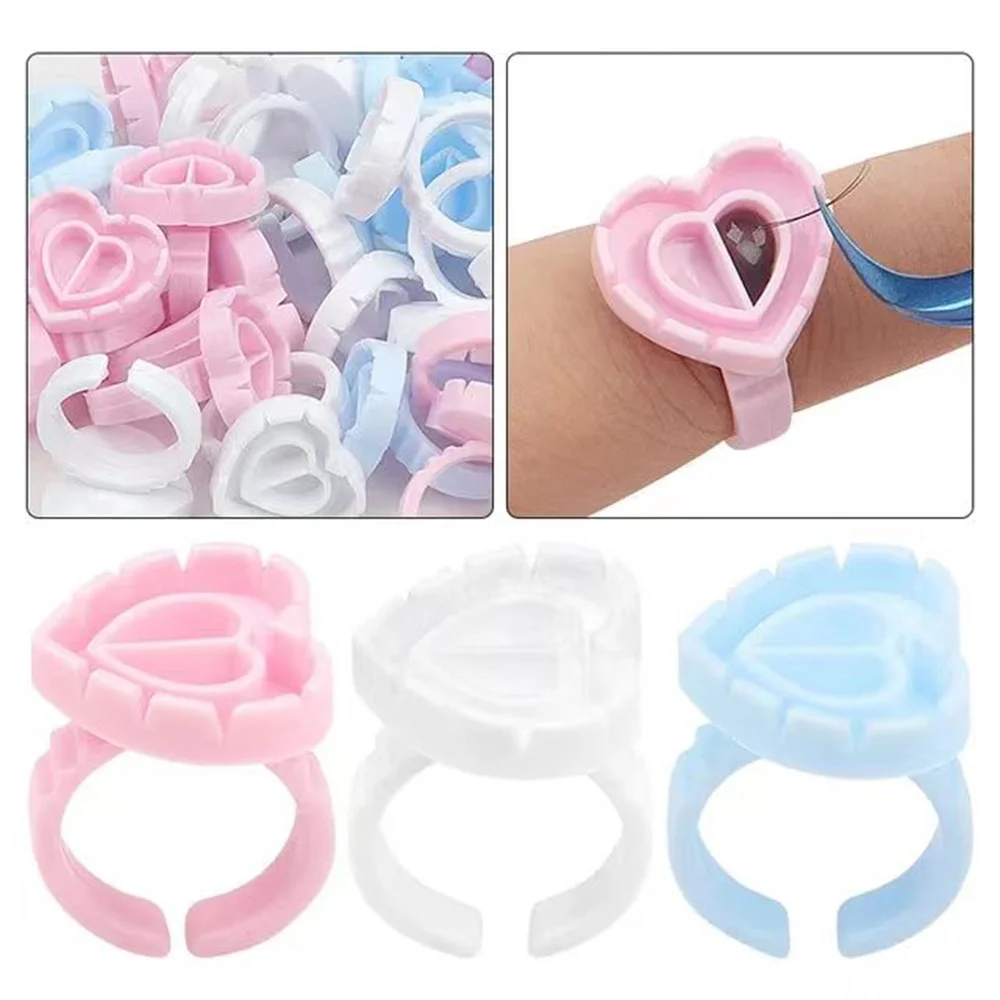 Wholesale 100Pcs Pack Blooming Eyelash Glue Ring Tattoo Pigment  Holder Flower Cups For Eyelash Extension Tools Supplier image 5