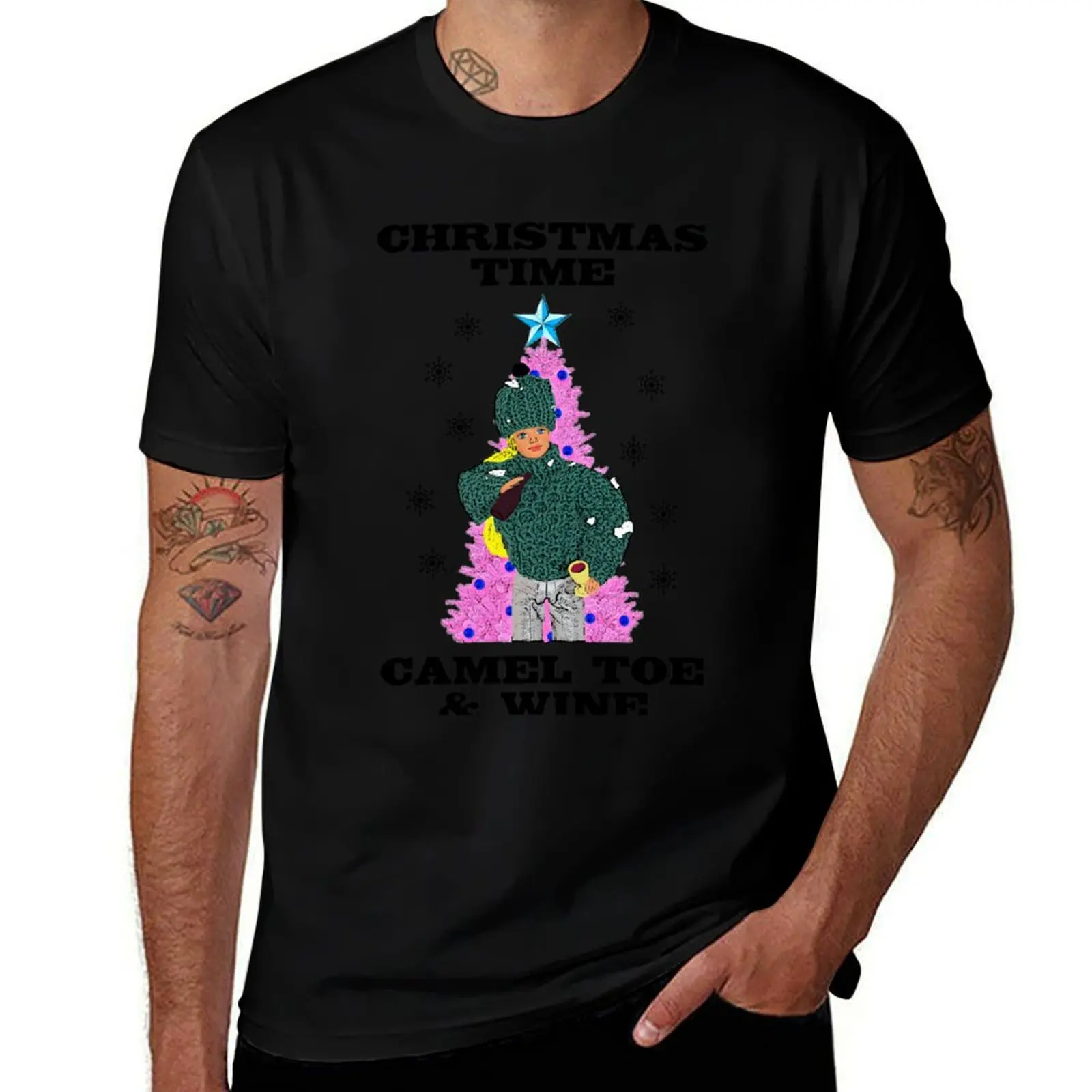 

Christmas Time, Camel Toe & Wine! Rude, Funny Christmas Design! T-Shirt street wear graphic shirts big and tall t shirts for men