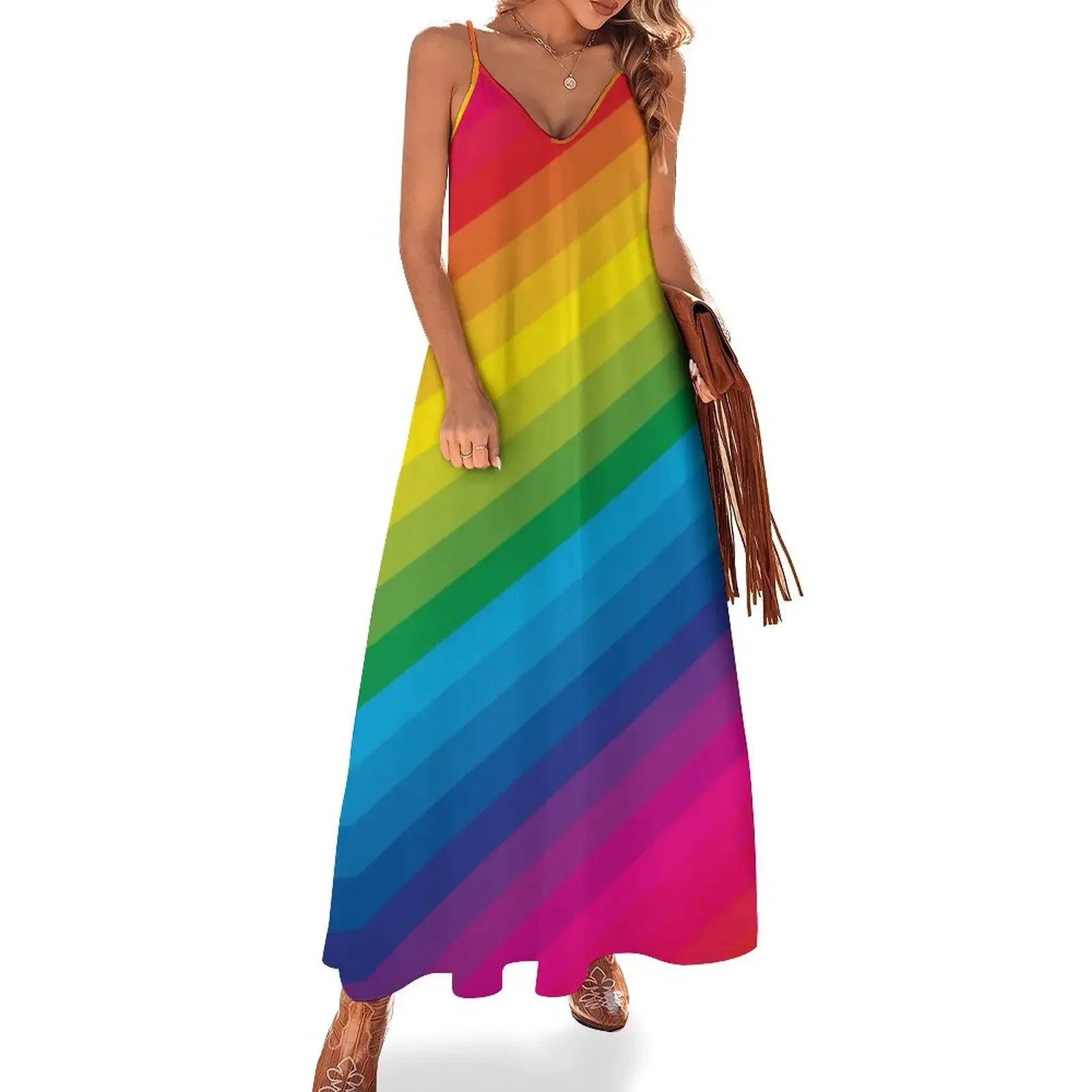 

Rainbow Sleeveless Dress Dresses for wedding party summer dresses womans clothing Dress