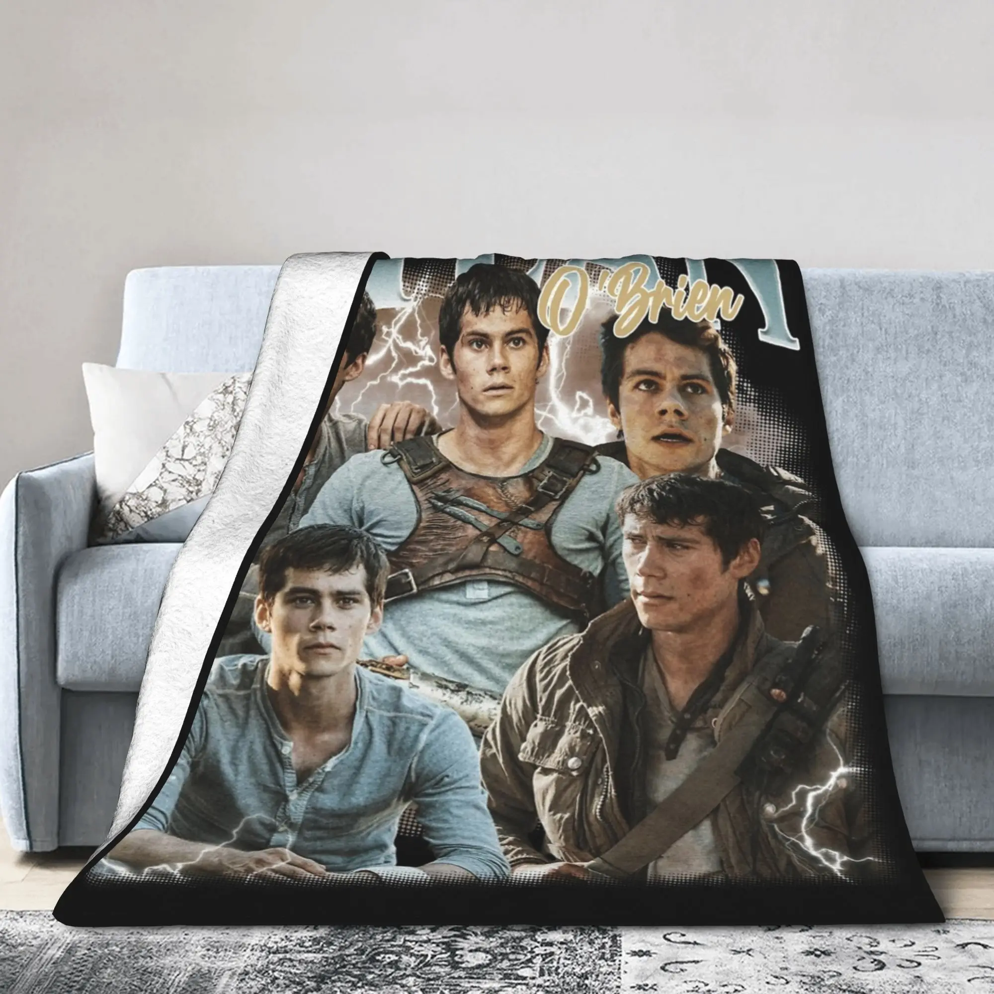 Vintage Dylan Obrien Maze Runner O'Brien Blankets Flannel  Winter  Super Soft Throw Blanket for Sofa Outdoor Bedspread