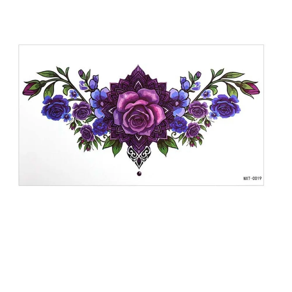 Crown Cross Wing Butterfly Flower Tattoo Stickers Waterproof 3D Texture Floral Body Art Sticker Removable Long Lasting