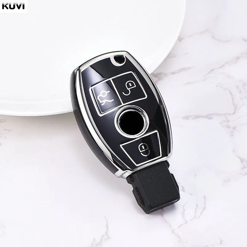 Soft TPU Car Key Case Cover Protector Shell for Mercedes Benz A B C E Class GLS GLA GLK GLC CLS CLA AMG W204 W205 W212 W463 W176