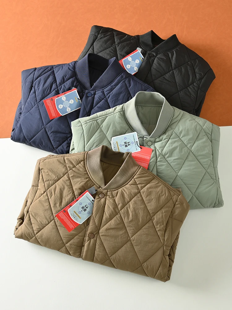 سترة قطنية خفيفة الوزن ودافئة بياقة كروية للرجال والنساء، معطف قطني مريح مقاوم للرياح والبرد للرجال #3