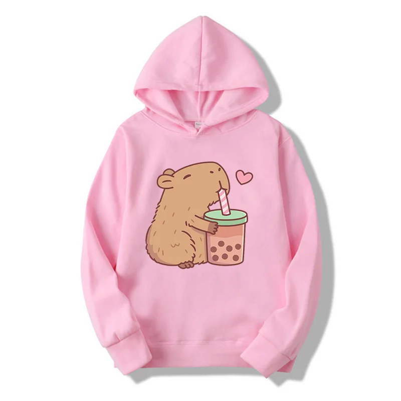 Fashion Cartoon Gluttony Mouse Hoodie Boys Girls Casual Sweatshirt Kids Pullover Sweatshirt Fall and Winter Warm Cute Hooded Top