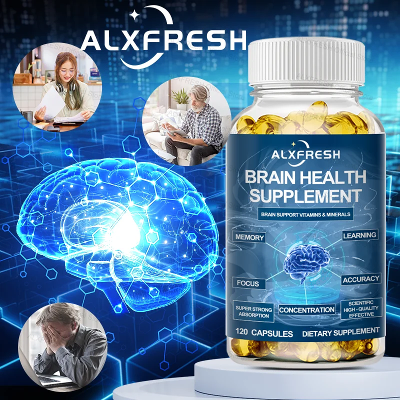 Nootropics Capsules for Brain Fight Aging Relieve Brain Fatigue Memory Learning Ability Improve Concentration Mental Agility