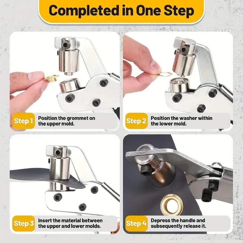 

3/8 Inch 10mm Grommet Pliers Kit Tools Handheld Hole Punch with 500 Set of Eyelet Grommets for Leather Canvas Clothing
