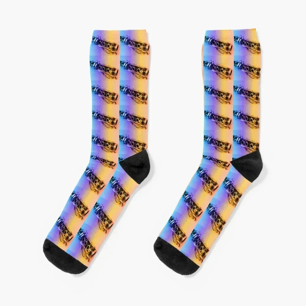 

Rainbow Clarinet Socks gift with print Hiking boots anti slip football Socks Female Men's