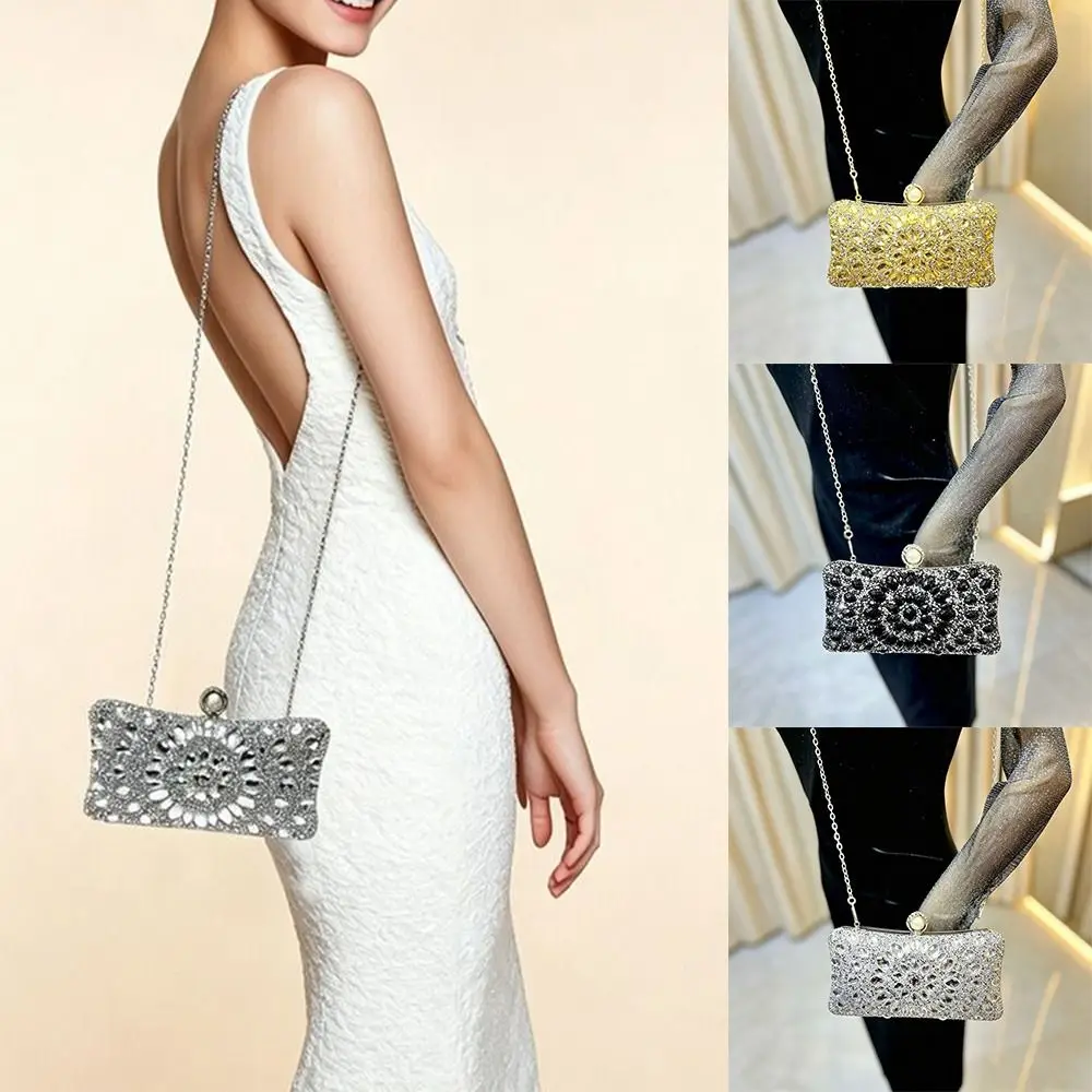 

Women's Fashion Bling Rhinestone Evening Clutch Bag Pearl Clasp Sparkly Satin Clutch Handbag Evening Bags Evening Occasion