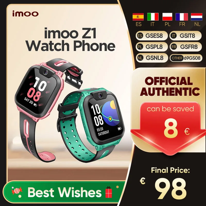 IMOO Z1 Kids Smartwatch 2MP Camera 4G Video Call Real-Time Location Sports Class Mode Safe Chat Socializing Gift for Students