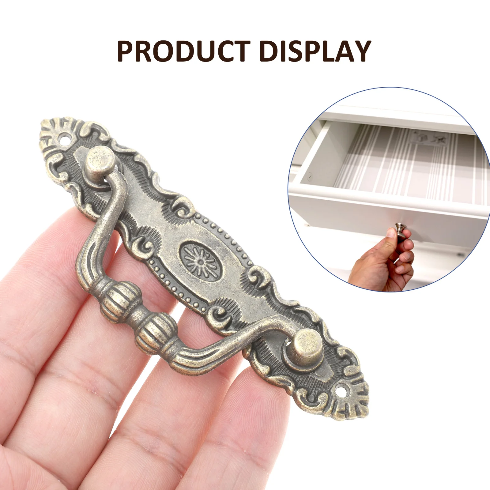 

4Pcs Retro Drawer H Zinc Alloy Furniture Knobs Cabinet Pulls Wardrobe H les Bronze Durable Safe Easy Install Wide