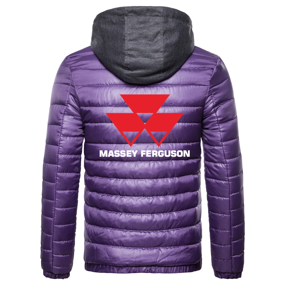 New MASSEY FERGUSON Logo Printed Custom Made Solid Color Leisure Men Down Jacket Warm Thicken Man Down Jackets Tops Coat Selling