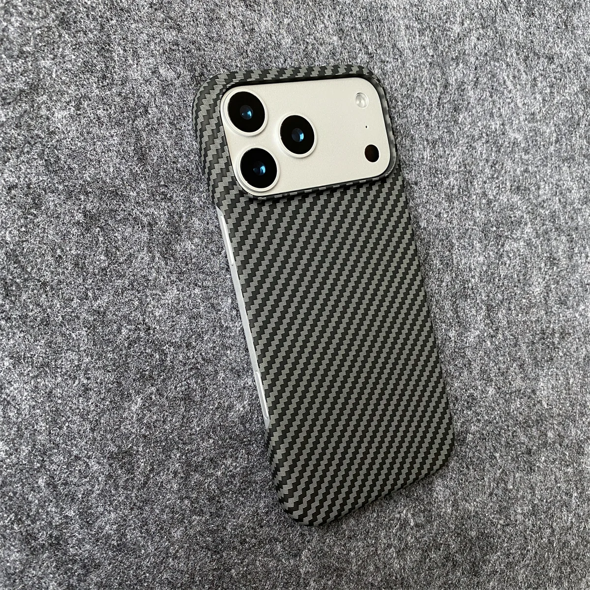 Stoßfeste Rahmenlose Carbonfaser-Hartschalenhülle für iPhone Air 17 16 15 14 Plus 18 13 12 11 Pro Max Leder-Schutzhülle – Detail 11