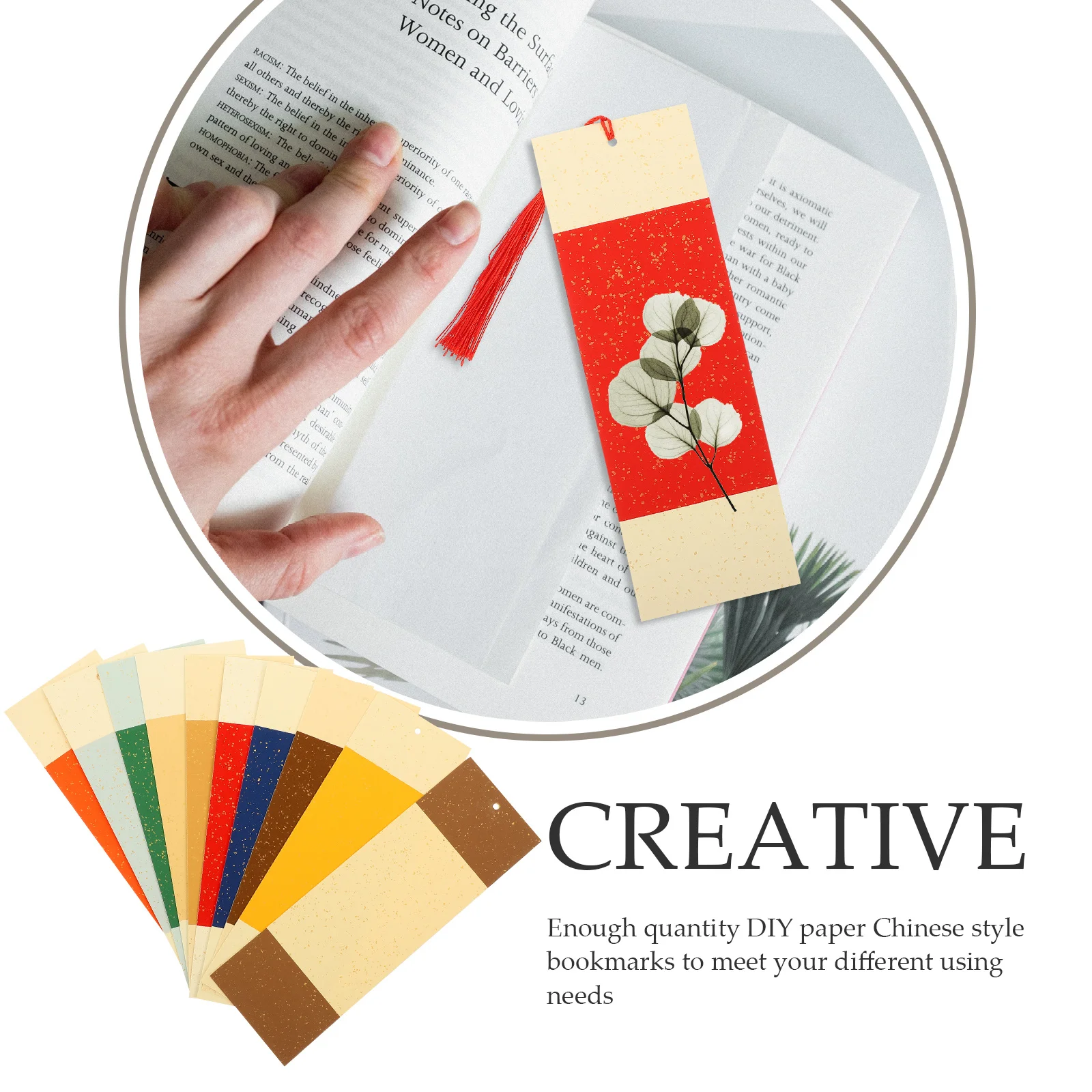 

10Sets Paper Bookmarks Chinese Style DIY Blank Paper Book Page Markers Tassel Bookmarks Reading Markers Office School Supplies