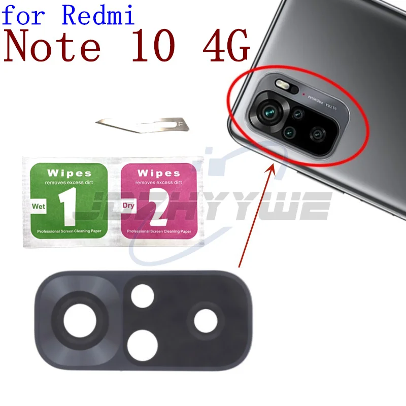 Back Rear Camera Glass Lens For Xiaomi Redmi Note 10 Pro 9 9Pro 9T 9S 8 8Pro 7 7Pro 4G 5G With Adhesive Glue