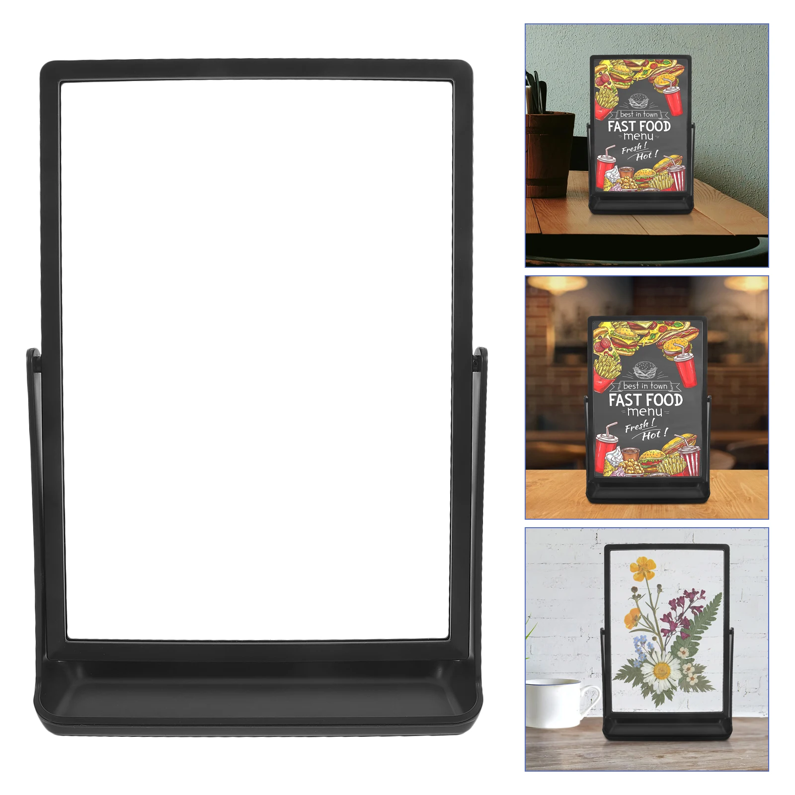 Présentoir de table Support de panneau double face 、 Menu double face transparent PMMA