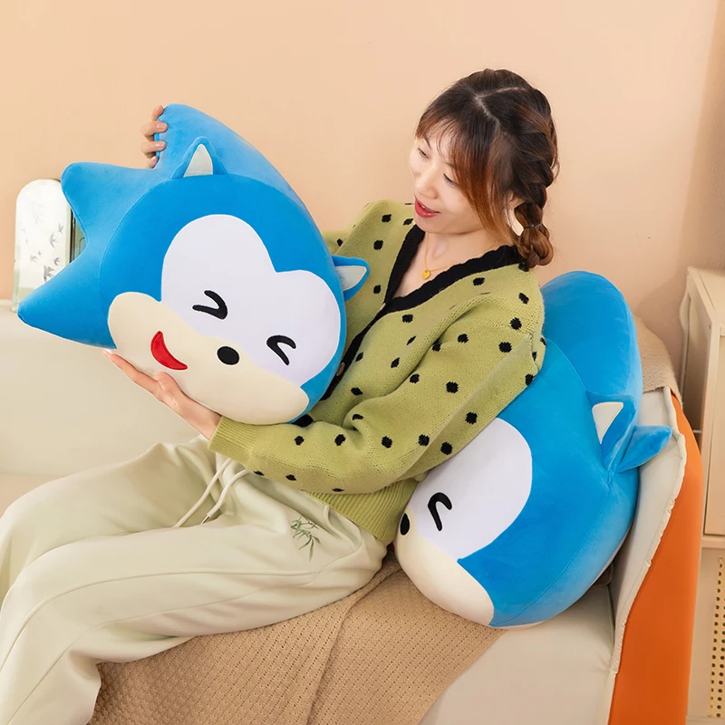 60 centimetri carino double-sided peluche Sonic The Hedgehog cuscino bambola di pezza animale del fumetto bambola di peluche per i bambini compleanno regalo di Natale