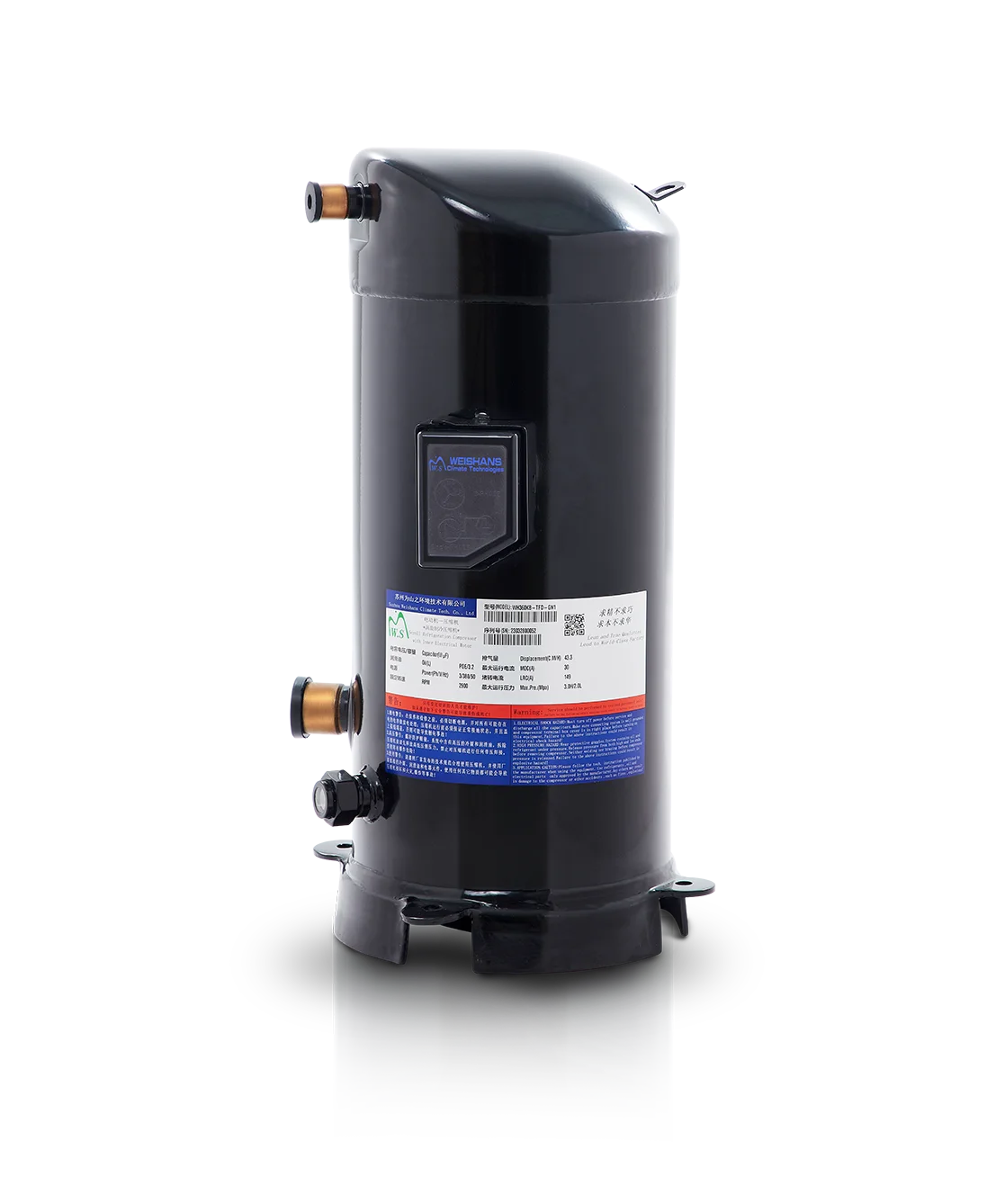 Hermetic Scroll Compressor 8HP for Heating Pump Heating Recovery Application R1233zd Refrigerant Steam Compressor