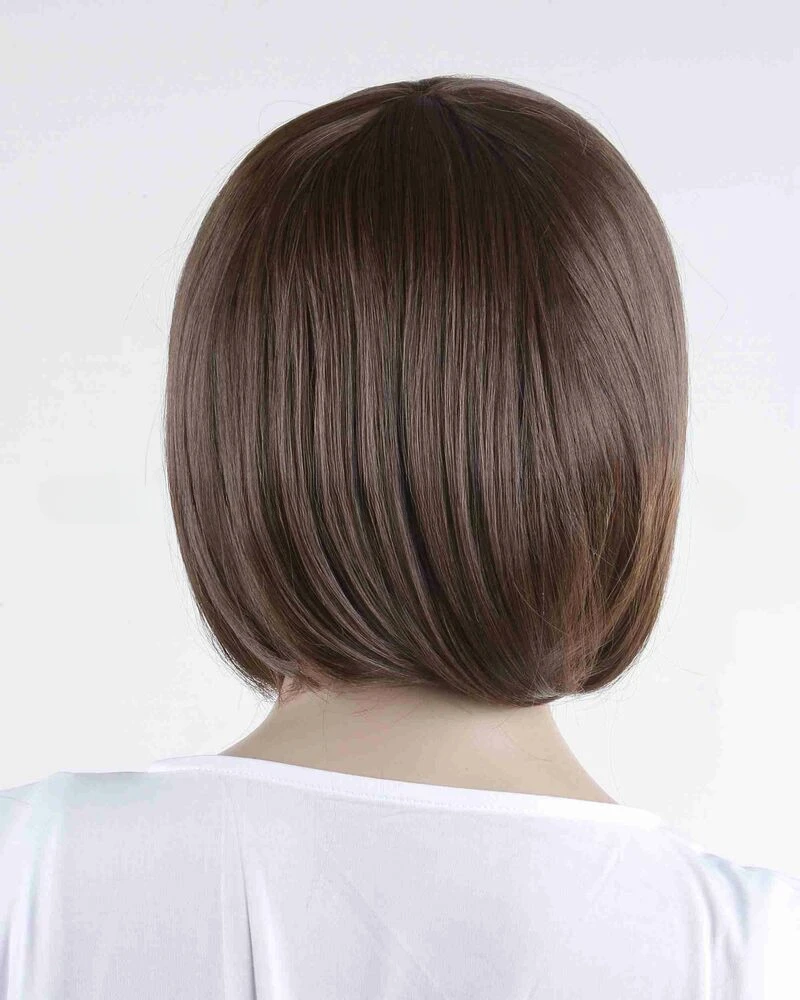 Dark Brown Short Bob  with Bangs Brown  chocolate brown for Cosplay Wigs