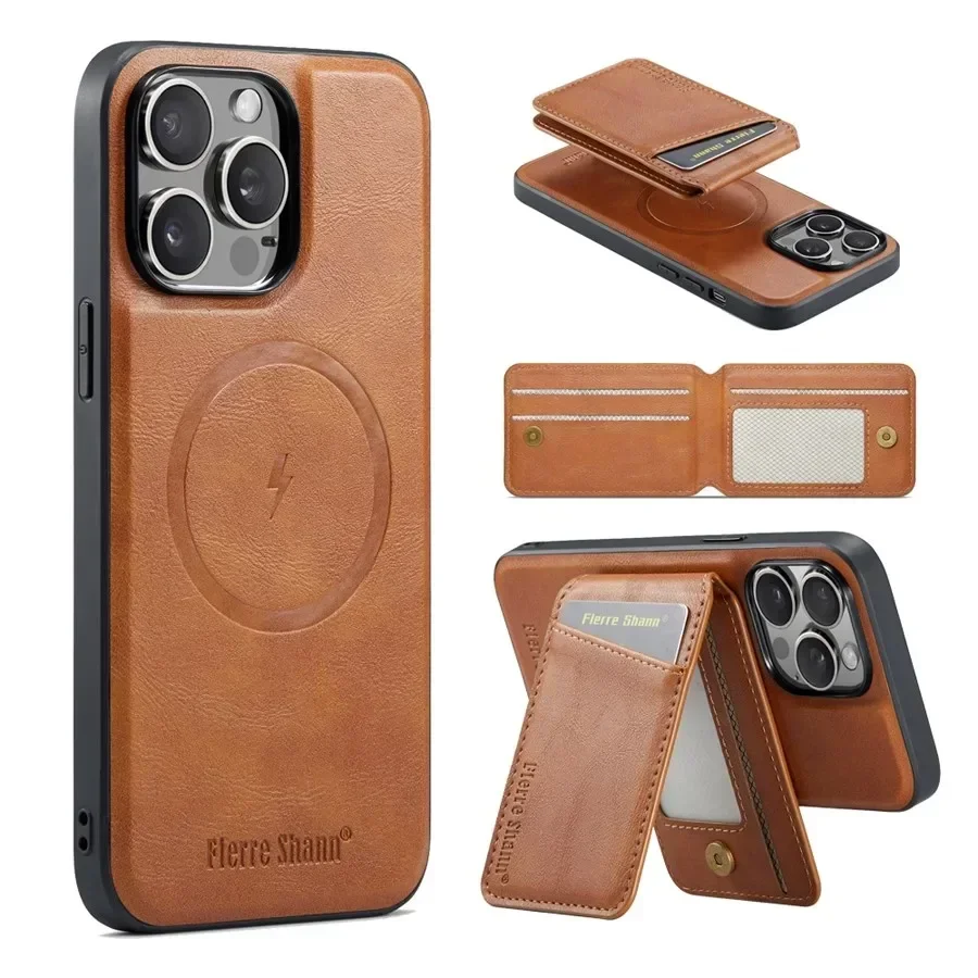 Für Neue Apple IPhone 17 17Air 17Pro 17ProMax 16 Pro Max Brieftasche Karte für Magsafe Drahtlose Aufladen Magnetische abnehmbare Telefon Fall