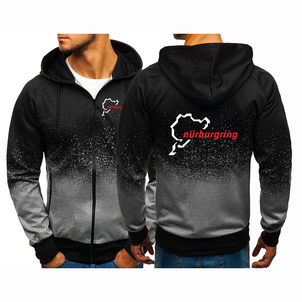 High End Luxury Premium Brand 2026 New Hoodies Spring And Autumn Men's The Racing Track Nurburgring Logo Print Coat Jacket