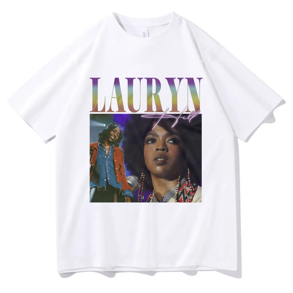 

Rapper Lauryn Hill Graphic Tshirt The Fugees Vintage T Shirts Men Women Hip Hop Oversized Tees Unisex Pure Cotton Short Sleeve