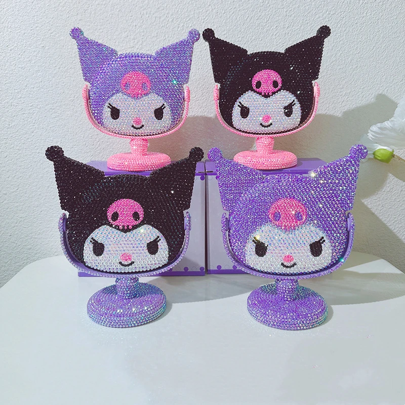 

Kawaii Sanrio хобби Kuromi мультфильм бриллиант туалетное зеркало девушка настольное зеркало косметическое зеркало подарки подруге