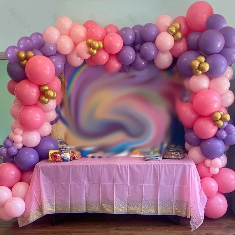 1 Set Prinzessinnen-Bogen-Girlanden-Set Ballons Mädchen-Geburtstag Themenparty-Dekoration Baby-Shower-Zubehör Kinder Aufblasbare Spielzeuge Geschenke