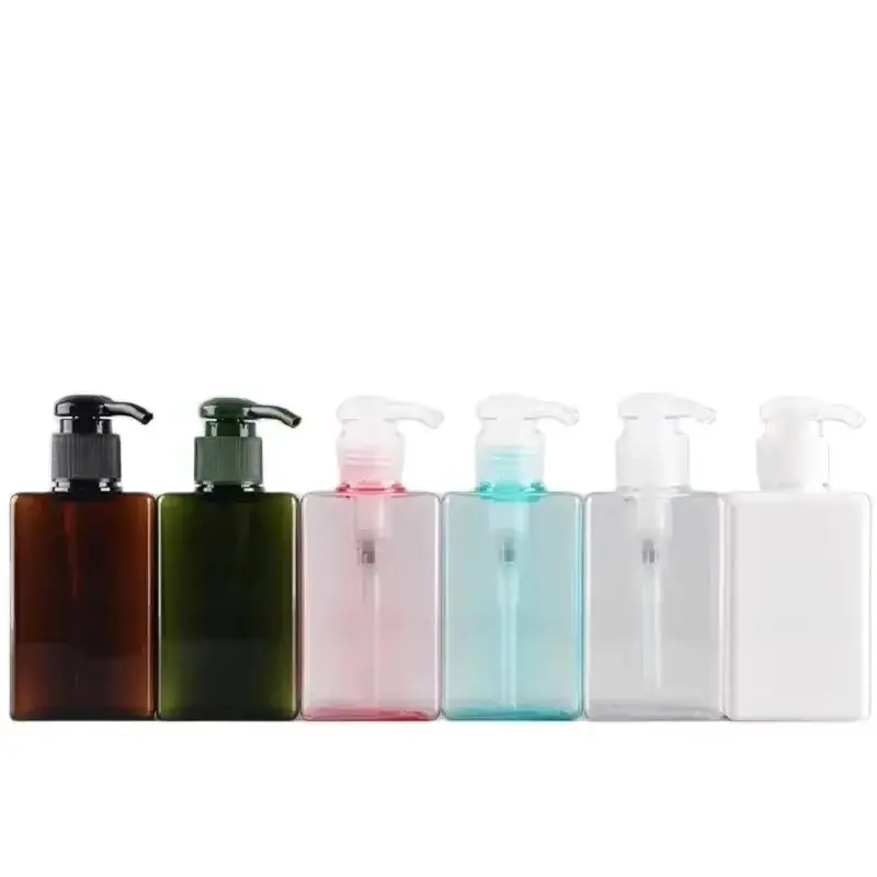 

20Pcs Lotion Pump Refillable Bottle Square PET Plastic White Clear Pink Blue Brown 150ml Empty Cosmetic Hair Conditioner Bottles