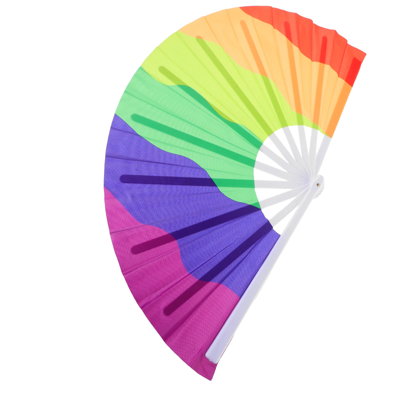 

1pcs Rainbow Month Lightweight Portable Cooling Folded Hand Fans Vintage Style Plastic Fans Wedding Bridal Dance