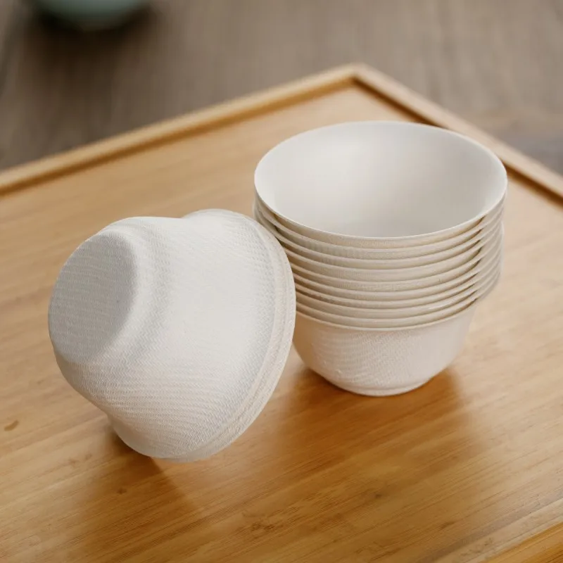 50 шт./компл. разлагаемая одноразовая чашка для чая кунг-фу, чистая чашка для чая для гостей, портативная уличная портативная посуда для напитков, устойчивая к высоким температурам
