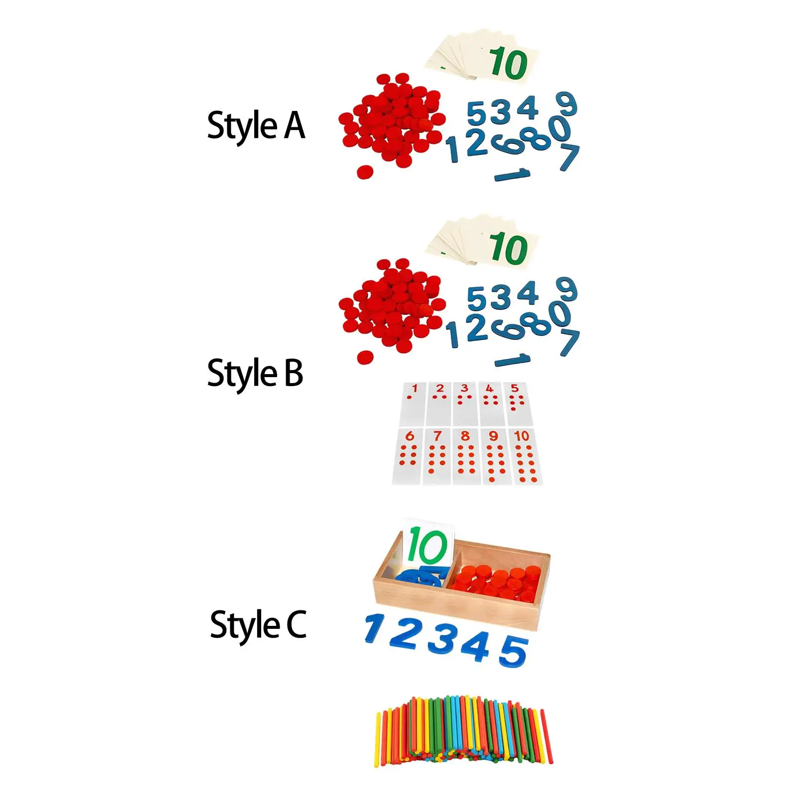 Cartões e Contadores Montessori Brinquedos para Crianças, Number Counting, Math Game, Ensino Aids, Pré-escolar, Homeschool Kids