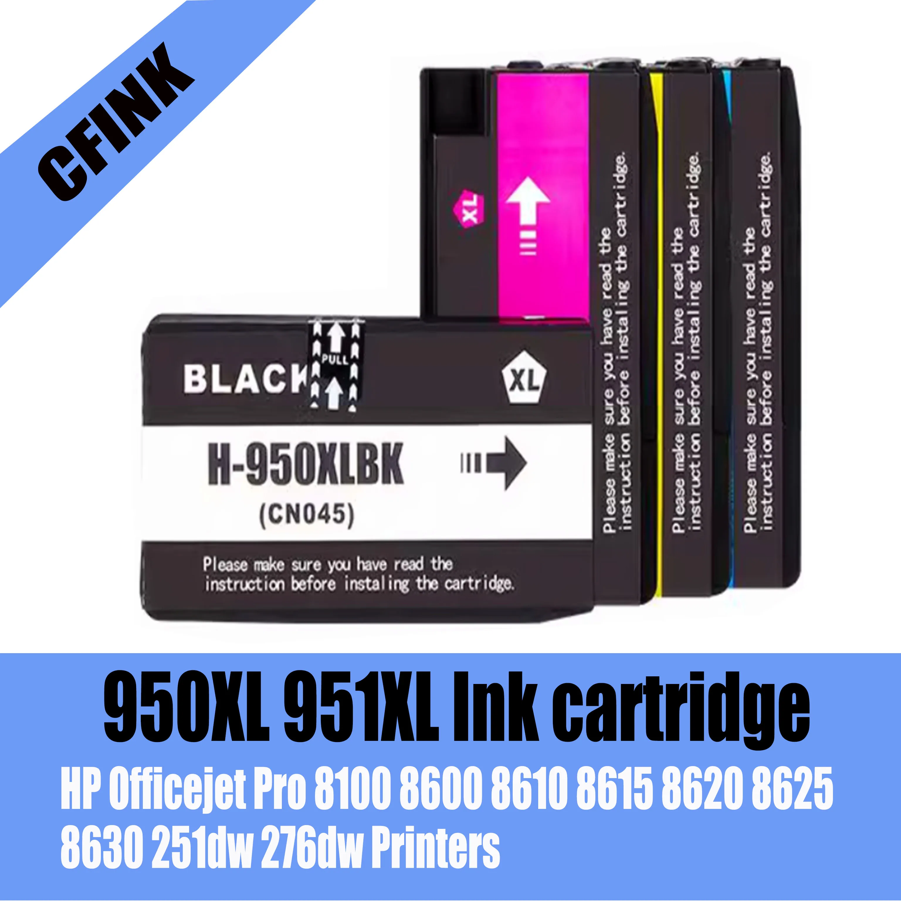 

950XL 951XL ink cartridge For HP Officejet Pro 8100 8600 8610 8615 8620 8625 8630 251dw 276dw Printer