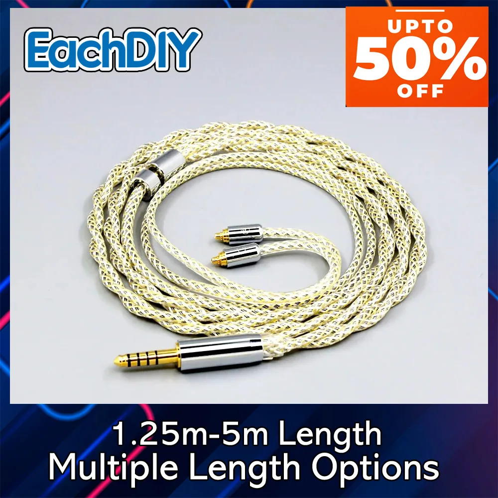 التدريع الفضة OCC سماعة كابل ل AKG N5005 N30 N40 خاص MMCX أنواع 23AWG Litz 8944