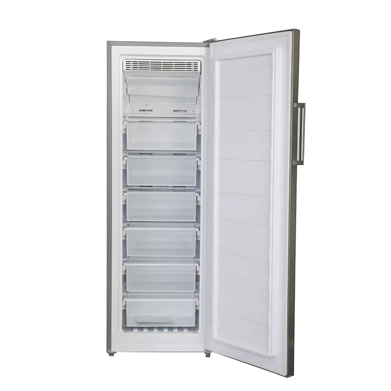 258L Single Door Upright Freezer Stand Up Frost Free Freezer for Garage, Kitchen, Home, Office, Stainless Steel