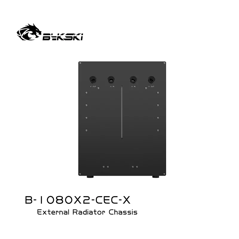 Imagem -03 - Bykski-caixa Externa Resfriada a Água Radiador de Cobre Capacidade de Dissipação por Calor Servidor ai 2x1080 46 mm Espesso 8000w B1080x2-cec-x