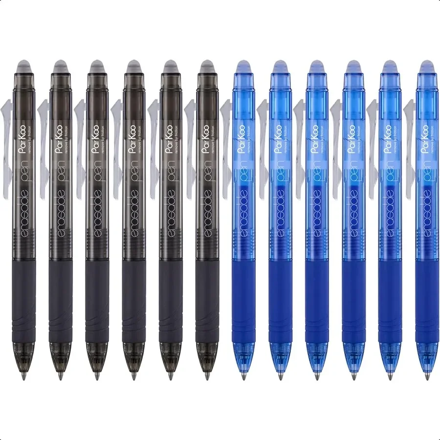 

Выдвижные стираемые гелевые ручки-кликер Fine Point 0,7 мм, нет необходимости для White Out 6, черные 6, синие чернила для пополнения судоку и схемы