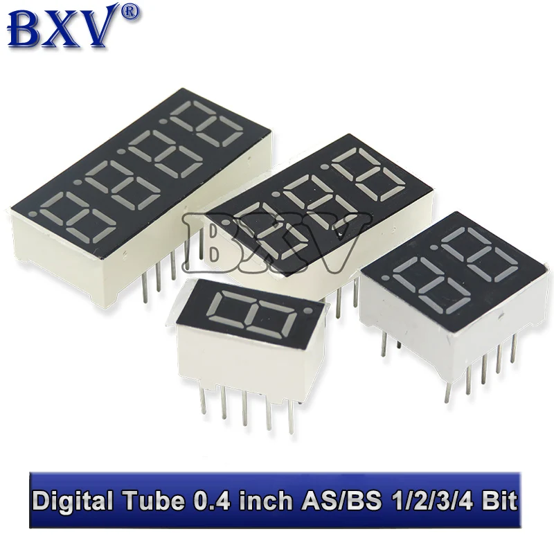 5PCS  0.4inch LED Display 7 Segment 2 Bit 3 Bit 4 Bit Digit Tube Red Common Cathode / Anode Digital 0.4 Inch LED BXV