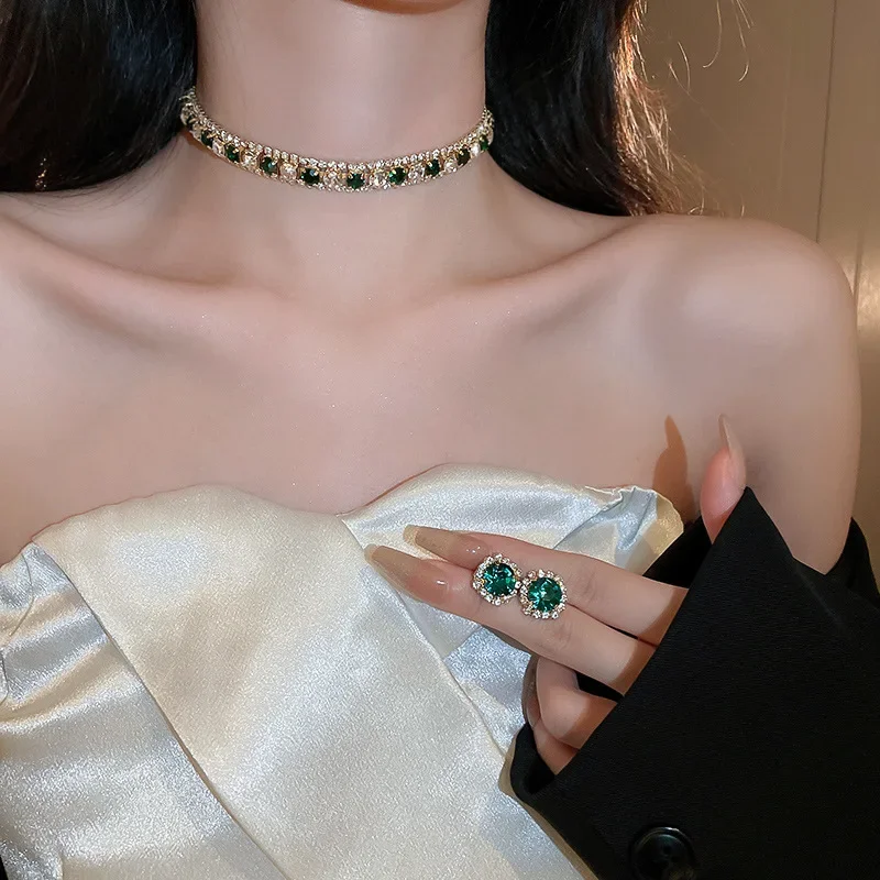 Rhinestone Necklace & Earring Set — product information 2