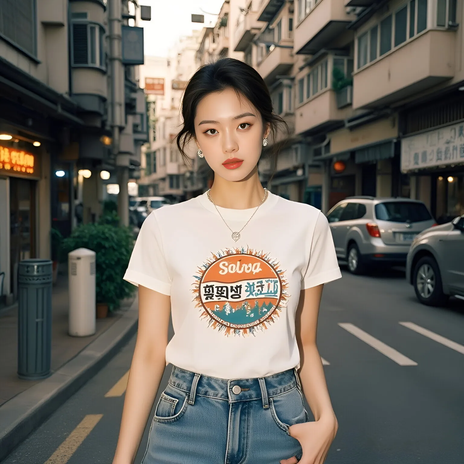 

Spring and Summer Short-sleeved T-shirts for Women, A Trendy Brand with Loose American Prints and A Half-sleeved Design