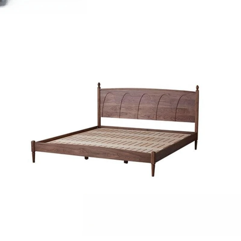 Solid wood black walnut bedroom furniture 1.5m 1.8m retro double bed North American cherry wood master bed