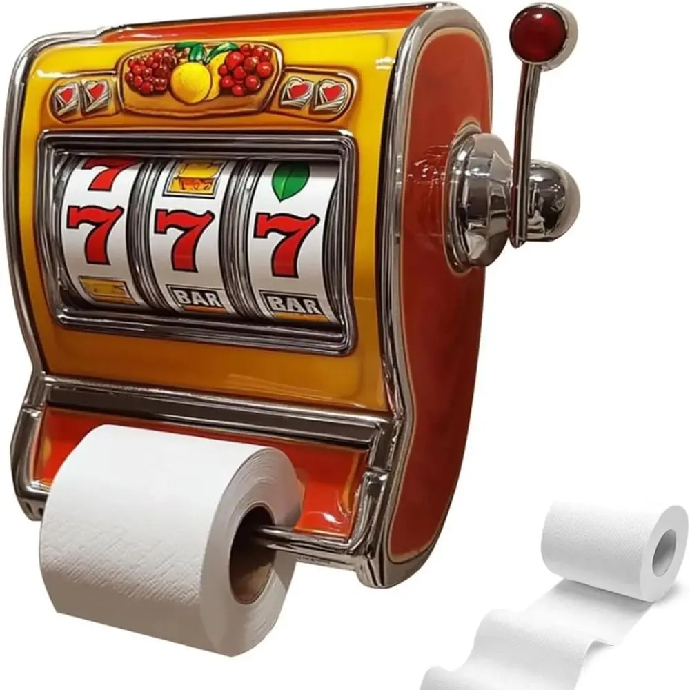 

Wall Mounted Slot Machine Toilet Paper Holder Fun Slot Machine Decorative Toilet Roll Holder Plastic Easy to Install