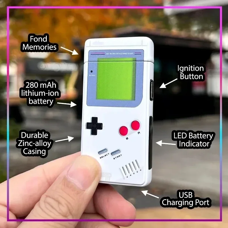 1pcs USB Rechargeable Retro Gamer Lighter  - Windproof Electronic Arc Lighter - Unique Gadgets - Interesting small gift