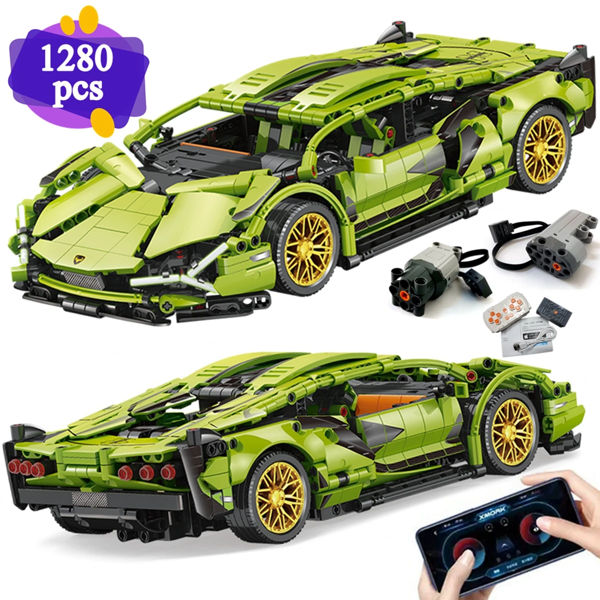 1:14 Auto-Modell Technische Bausteine Rennwagen Sportwagen Stadt Mechanisches Geschwindigkeitsfahrzeug Supersportwagen Baustein-Puzzle Spielzeug für Kinder und Erwachsene Geschenk