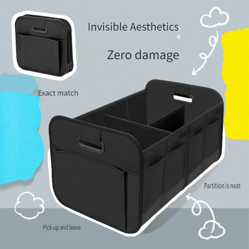 Multifunctional Collapsible Portable Car Trunk Storage Box Space-Saving Organizer for SUV Truck Camping - Easy to Use